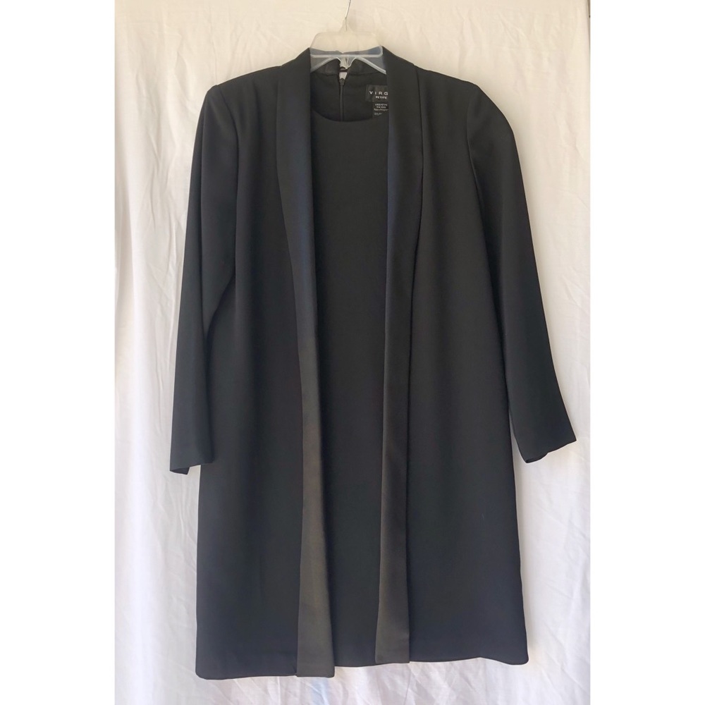 Black Dress with Attached Overcoat